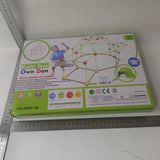 Kit de Constructie Fort 3D pentru Copii, Vivimall, 560 g, 36 Sfere, 51 Tije, Panza Verde Impermeabil, 3 ani, Educativ, Multicolor - vivimall.ro