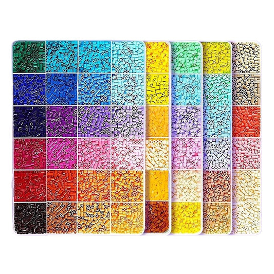 Kit de Margele Perle, Vivimall, Set DIY 3D din 120 de Culori, 10000 de piese, Instrumente pentru Margele Incluse, 2.6 mm in cutie, Multicolor - vivimall.ro