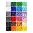 Kit margele perle DIY 3D cu 2000 piese în 24 culori, 2.6 mm, cutie organizatoare compartimentată, vedere frontală
