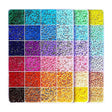 Kit mărgele perle DIY 3D cu 6000 piese în 72 de culori, cutie organizatoare compartimentată, vedere frontală