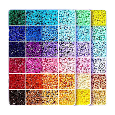 Kit de Margele Perle, Vivimall, Set DIY 3D din 72 de Culori, 6000 de piese, Instrumente pentru Margele Incluse, 2.6 mm in cutie, Multicolor - vivimall.ro
