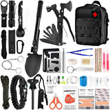 Kit supravietuire multifuncional Flippy, 42 de Instrumente Profesionale, Echipament de prim-ajutor, Drumetie, Camping, Negru - vivimall.ro
