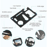 Kit supravietuire multifunctional 13 in 1 Vivimall, Instrumente profesionale, agatatoare ghiozdan, pentru Camping, Drumetii, Aventuri in aer liber, borseta inclusa, model cutie, negru - vivimall.ro