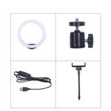 Lampa Circulara RingLight, Flippy, din ABS, 120 LED-uri, 3 Culori de Lumina, 3 Trepte de Intensitate, Rotire 360, 26 cm Diametru, Negru - vivimall.ro