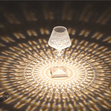 Lampa de birou pe LED RGB 16, Vivimall, dimmer tactil, 3 nivele de intensitate, incarcare USB, 3W, Cristal Acrilic, cu telecomanda, forma pahar, transparent - vivimall.ro