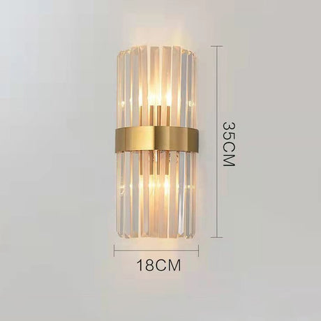 Lampa de Perete in Interior, Flippy, Lampa de Lux pentru Decor de Interior, Corp de Iluminat Tip aplica, din Inox Auriu si Cristal, Lumina Calda Rece Neutra, 35 x 18 cm, Ideal pentru Camere Mici si Medii, Transparent Auriu - vivimall.ro