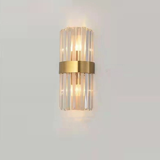Lampa de Perete in Interior, Flippy, Lampa de Lux pentru Decor de Interior, Corp de Iluminat Tip aplica, din Inox Auriu si Cristal, Lumina Calda Rece Neutra, 30 x 14 cm, Ideal pentru Camere Mici si Medii, Transparent Auriu - vivimall.ro