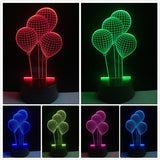 Lampa de Veghe cu Baterii/USB  3D Model Baloane Multicolor - vivimall.ro