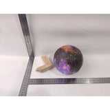 Hold alakú éjszakai fény csillagokkal 3D holdfény, elemes, fa állvánnyal, 14 cm
