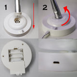 LED éjszakai fény elemekkel és USB-vel