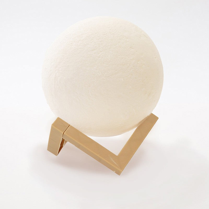 Lampa de veghe luna 3D Moon Light, lumina LED alb cald, alimentare baterii, fara acumulator, stand din plastic inclus, 12 cm, Vivimall - vivimall.ro
