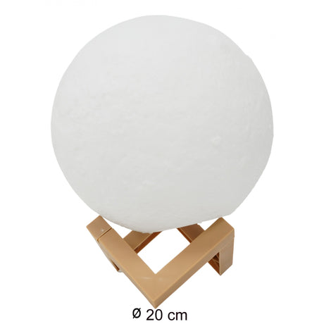 3D Holdfényes Éjszakai Fény, LED Fény, 7 Szín, Érintésre Váltó Szín, Elemmel Működő, Elem nélkül, Műanyag Talp Tartalmazza, 20 Cm