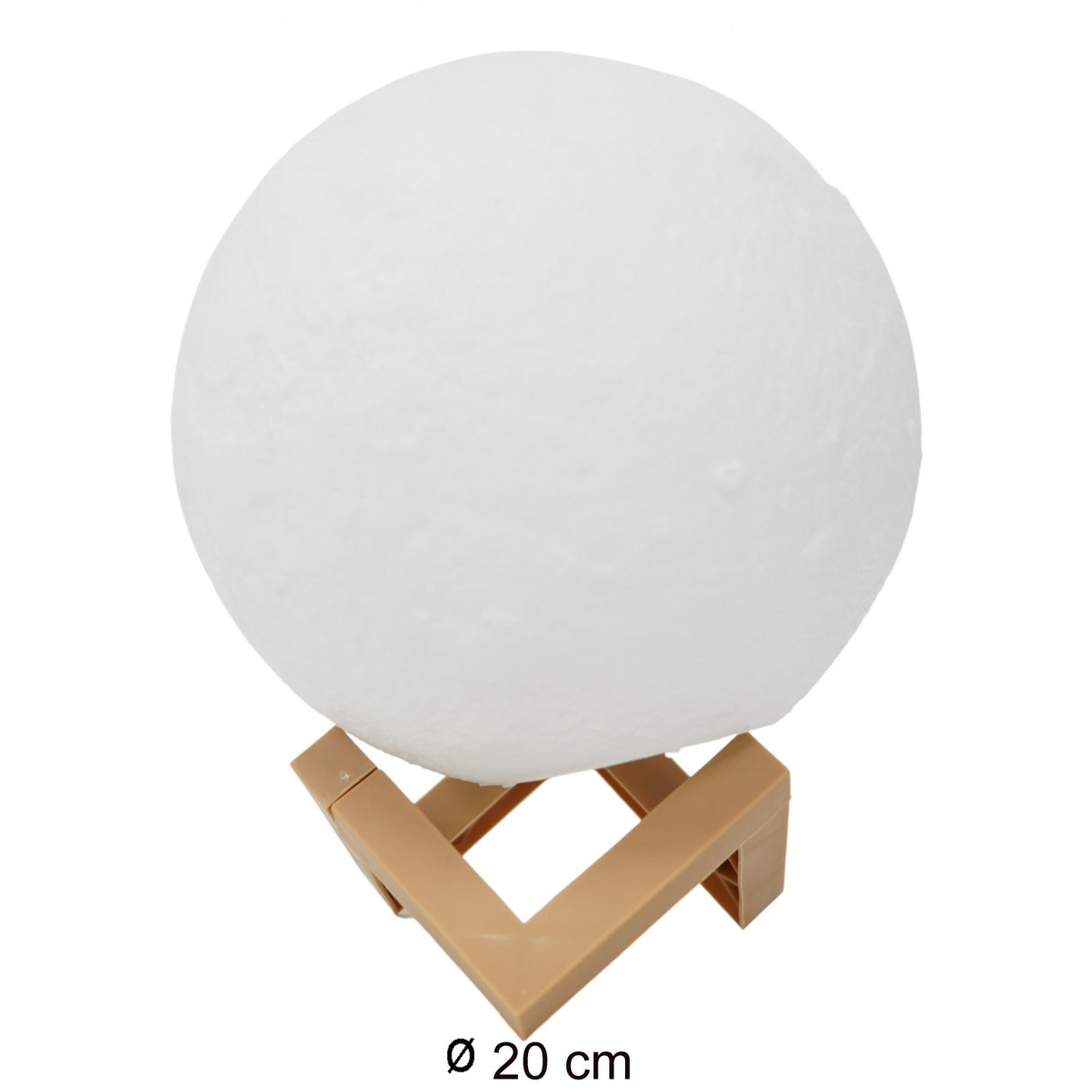 Lampa de veghe luna 3D Moon Light,lumina multicolora cu LED, 7 culori, schimbare culoare prin atingere, alimentare baterii, fara acumulator, stand din plastic inclus, 20 cm, Vivimall - vivimall.ro