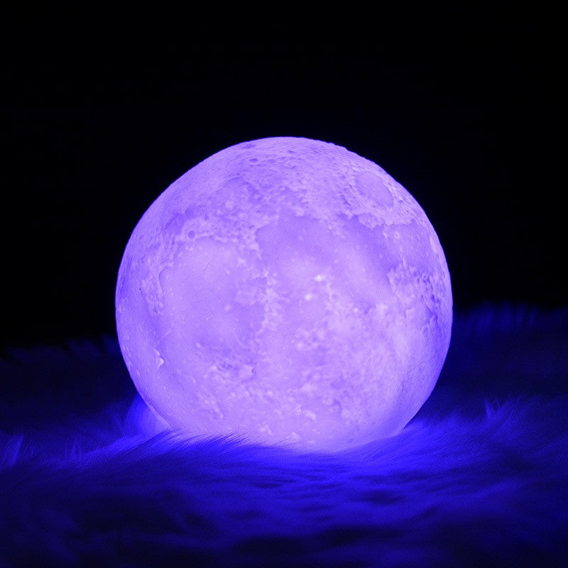 3D Holdfényes Éjszakai Fény, LED Fény, 7 Szín, Érintésre Váltó Szín, Elemmel Működő, Elem Nincs, Műanyag Talp Tartalmazza, 15 Cm