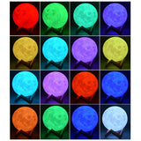 3D Holdfényes Éjszakai Fény, LED Fény, 7 Szín, Érintésre Váltó Szín, Elemmel Működő, Elem nélkül, Műanyag Talp Tartalmazza, 18 Cm