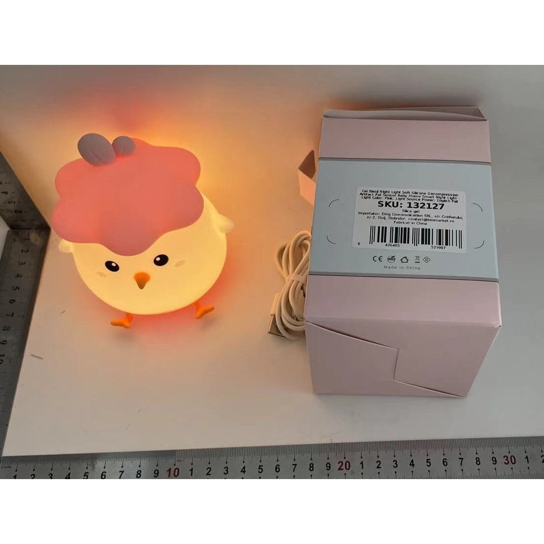 Gyerek éjszakai fény, szilikon, érintésérzékelő, csirke modell, meleg fény, szemvédelem, USB töltés, beépített akkumulátor kapacitás 800Mah