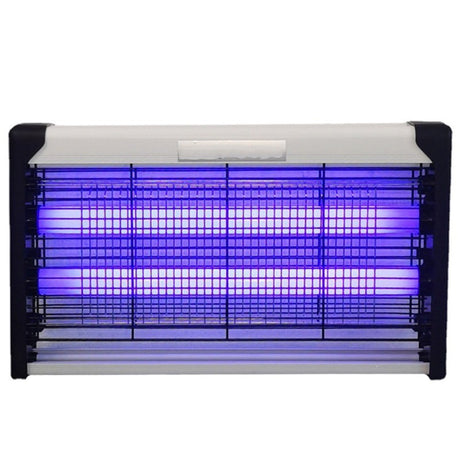 Lampa Electrica Anti Insecte, Vivimall, Lumina Neon, 2 tuburi cu putere de 20W, Suspensie Perete, Carcasa din Plastic Metalica, 39 x 25 x 6 cm, Alb Negru - vivimall.ro