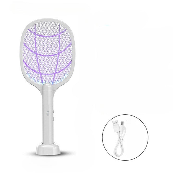Lampa Electrica Impotriva Tantarilor, 42.5 X, Reincarcabila Cu Cablu Usb Inclus, Plasa Din Aluminum, Alb - vivimall.ro