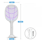 Lampa Electrica Impotriva Tantarilor, Vivimall, 42.5 x 18 x 7.5 cm, Reincarcabila cu Cablu USB Inclus, Plasa din Aluminum, Alb - vivimall.ro