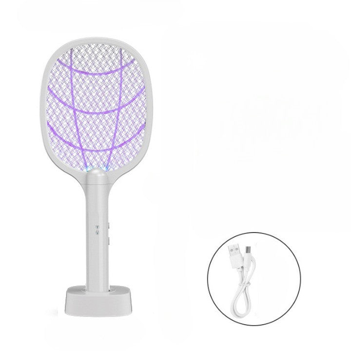 Lampa Electrica Impotriva Tantarilor, Vivimall, 43 x 18 x 9.2 cm, Reincarcabila cu Cablu USB Inclus, Plasa din Aluminum Alb - vivimall.ro