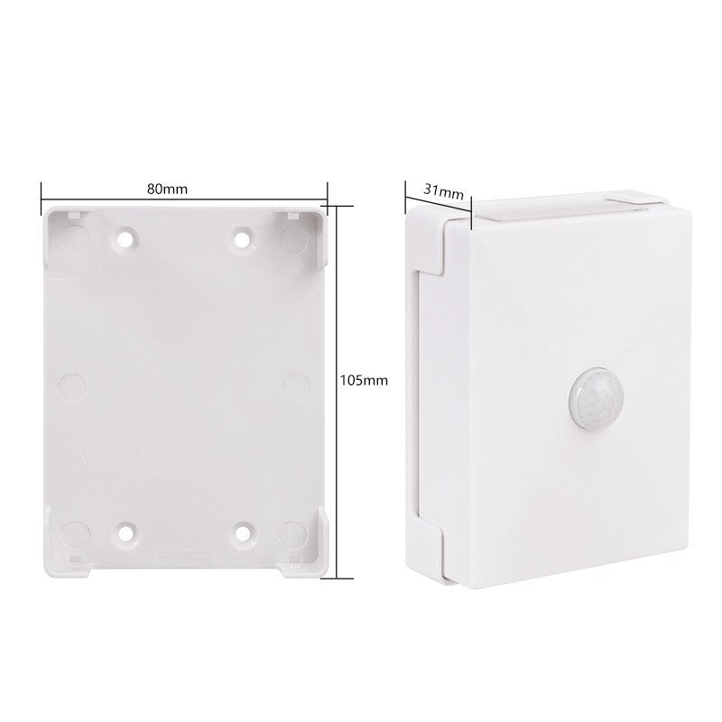 Lampa LED bidirectionala cu senzor de miscare Vivimall, cu baterii, pentru dormitor, bucatarie, baie, scari, 2 LEd-uri, 8 x 10.5 cm, material ABS si PC, portabila, alb cald - vivimall.ro