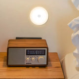 Lampa LED cu senzori de miscare, incarcare USB,3.7V, 400mah, 8.5 x 2 cm, material ABS, portabila, pentru camera bebelusului, dormitor, bucatarie, baie, 2 culori, lumina calda si rece, carcasa alba - vivimall.ro