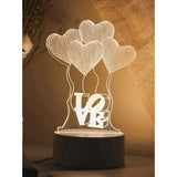 Lampa LED decorativa, Vivimall, 3D, Baloane Love, din material acril si lumina multicolora, alb - vivimall.ro
