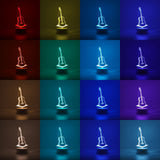 Lampa LED decorativa, Vivimall, 3D, Chitara, din material acril si lumina multicolora, alb - vivimall.ro