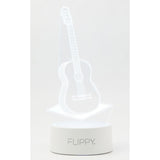 Lampa LED decorativa, Vivimall, 3D, Chitara, din material acril si lumina multicolora, alb - vivimall.ro