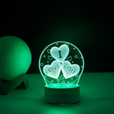 Lampa LED decorativa, Vivimall, 3D, cu text "I love you", doua moduri de alimentare USB si baterii, 20 cm inaltime, din material acril si lumina multicolora, alb - vivimall.ro