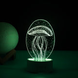 Lampa LED decorativa, Vivimall, 3D, Meduza, din material acril si lumina multicolora, alb - vivimall.ro