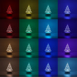 Lampa LED decorativa, Vivimall, 3D, Pom de Craciun, din material acril si lumina multicolora, alb - vivimall.ro