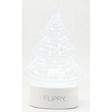 Lampa LED decorativa, Vivimall, 3D, Pom de Craciun, din material acril si lumina multicolora, alb - vivimall.ro