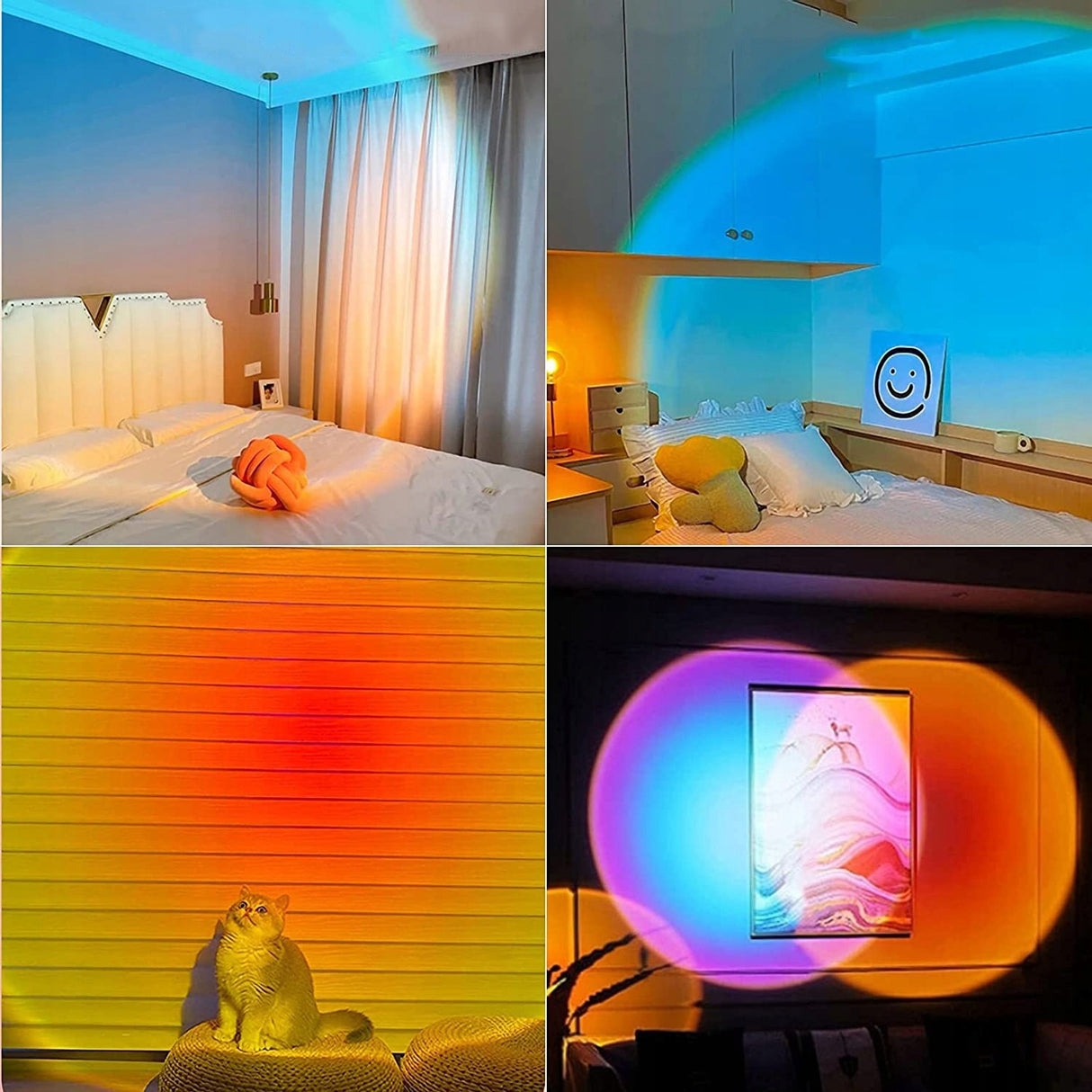 Lampa LED tip Proiector cu 16 culori, Vivimall, Rotire 360 de Grade, Incarcare USB, cu Telecomanda, Intrerupator, pentru Podea, Tavan, Perete, 26x12 cm, Negru - vivimall.ro