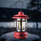 Lampă Portabilă Camping, Felinar Vintage, Cu Cârlig ABS, Iluminare 21 COB LED, Intensitate Reglabilă, 5W, Vivimall - vivimall.ro