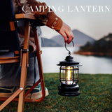 Lampă Portabilă Camping, Felinar Vintage, Cu Cârlig ABS, Iluminare 21 COB LED, Intensitate Reglabilă, 5W, Vivimall - vivimall.ro