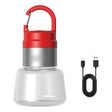 Lampă LED RGB portabilă Vivimall roșie pentru camping, vedere frontală, IPX5, 300 mAh