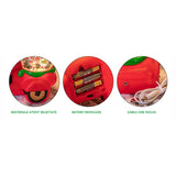 Decoratiune Craciun, Tip Motocicleta, Glob 10 cm, Figurine Mos Craciun, 3 Moduri, Functie Muzicala, Zapada in Miscare, Functioneaza Cu Baterii ( 3 x AAA neincluse), Cablu USB (Inclus), Model Rosu, 20 x 11.5 x 20 cm, Alb Cald - vivimall.ro