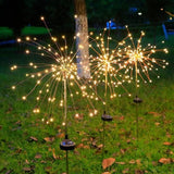 Lampa Solara, Flippy, Decor Gradina, Model Fireworks/Artificii, din Sarma de Cupru, 120 LED-uri, 55W, 90 cm, Alb Cald - vivimall.ro