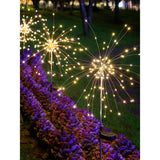 Lampa Solara, Flippy, Decor Gradina, Model Fireworks/Artificii, din Sarma de Cupru, 120 LED-uri, 55W, 90 cm, Alb Cald - vivimall.ro