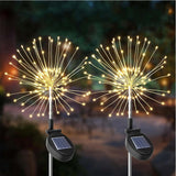 Lampa Solara, Flippy, Decor Gradina, Model Fireworks/Artificii, din Sarma de Cupru, 120 LED-uri, 55W, 90 cm, Alb Cald - vivimall.ro