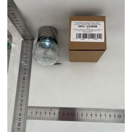 Lampa Solara Vivimall, LED, Tip Candelabru Mic, Cu Bila Din Sticla Crapata, Exterioara, Impermeabila, Iluminare 6-12 H, Alb - vivimall.ro