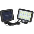 Lampa Solara LED 120 COB, Vivimall, 12 Grile, Senzor de Lumina si Miscare, Lungime Cablu 5 m, Lumina Alba - vivimall.ro