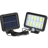Lampa Solara LED 120 COB, Vivimall, 12 Grile, Senzor de Lumina si Miscare, Lungime Cablu 5 m, Lumina Alba - vivimall.ro