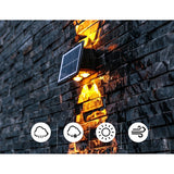 Lampa solara LED bidirectionala dreptunghiulara pentru perete Vivimall, 20.5x10 cm, 6 LED-uri, 5.5V, ABS, 500mAh, rezistent la apa IP65, alb cald - vivimall.ro