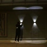 Lampa solara LED bidirectionala Vivimall, cu panou ajustabil, comutator culoare lumina, pentru perete, scari, gradina, terasa, 16 x 6.5 cm, 6 LED-uri, material ABS, baterie 3.7 V, 1200mah, multicolor - vivimall.ro