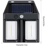 Lampa Solara LED Decorativa de Perete, Vivimall, pentru Exterior, Suspendata, 800mAh, 15x13x6 cm, Neagra - vivimall.ro