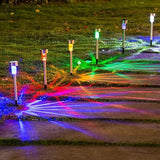 Lampa solara Led decorativa pentru gradina, Argintie, Vivimall, Lumina Multicolor - vivimall.ro