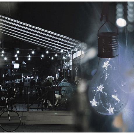 Lampa Solara Led Decorativa Sub Forma De Bulb, Pentru Exterior, Suspendata, Ip65, Ultron Transparent, Lumina Rece - vivimall.ro