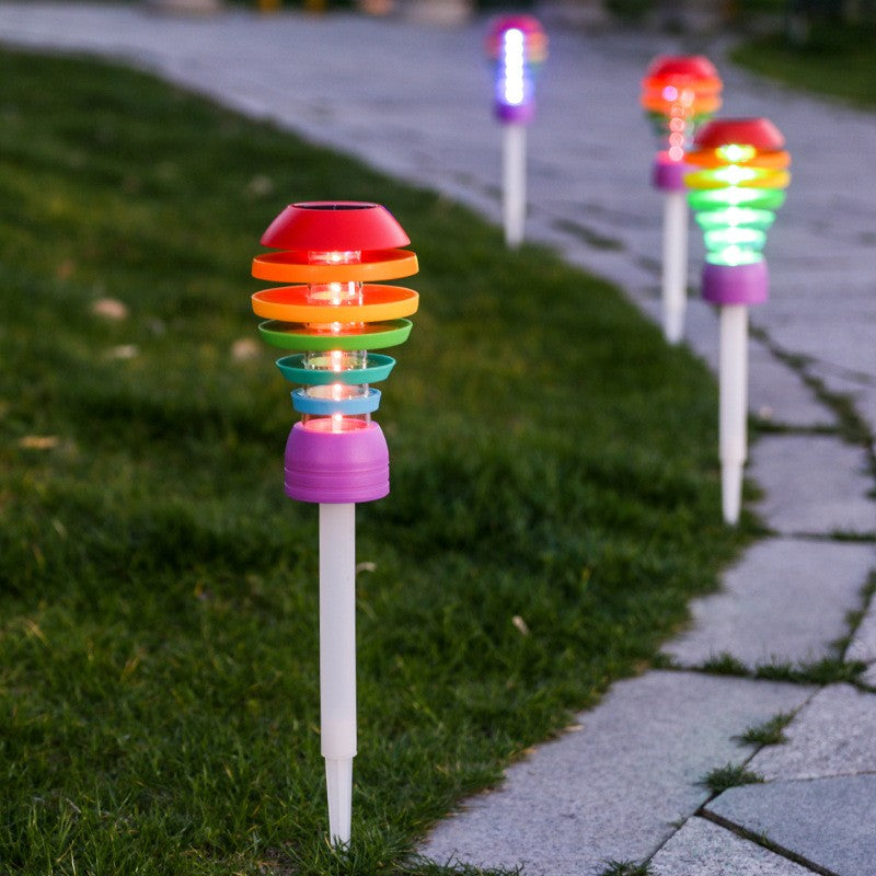 Lampa solara LED design modern pentru gradina Vivimall, inaltime 45 cm, 2 moduri de utilizare, 45 x 10 cm, material sticla si ABS, 2V, ABS, 600mAh, alb cald si alb rece, mulicolor - vivimall.ro